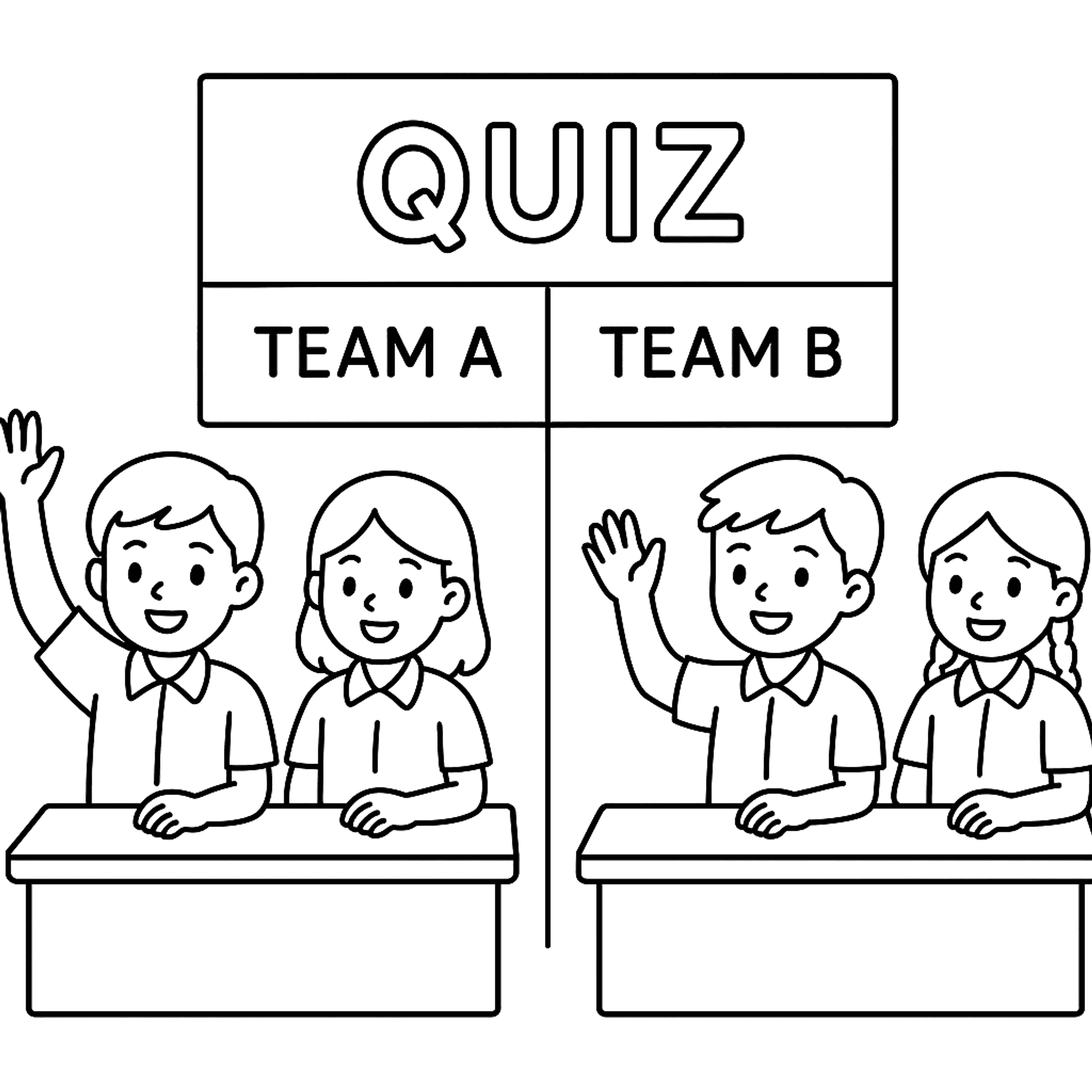School Quiz Kleurplaat