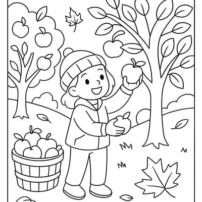 Appels Plukken Kleurplaat