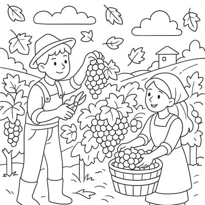 Autumn Grape Kleurplaat