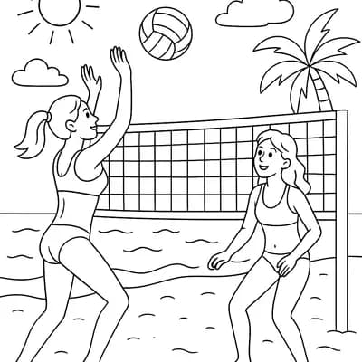Beachvolleybal Kleurplaat