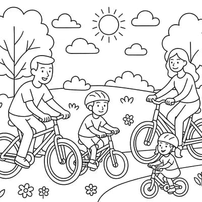 Spring Bike Kleurplaat