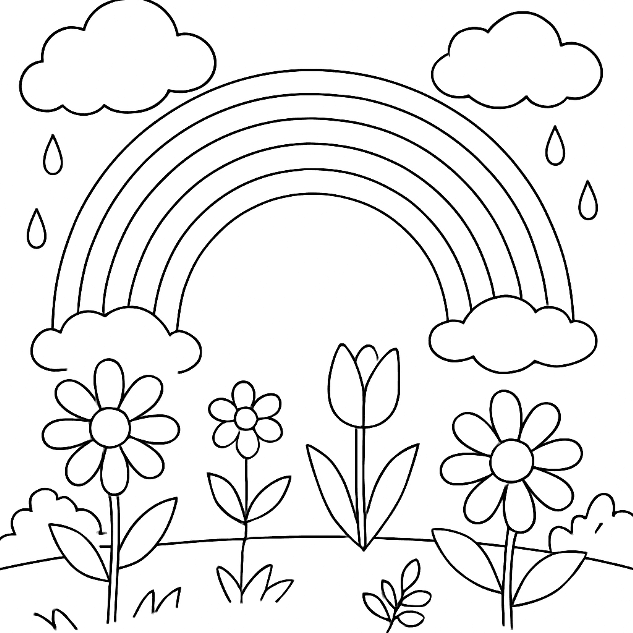 Spring Rainbow Kleurplaat
