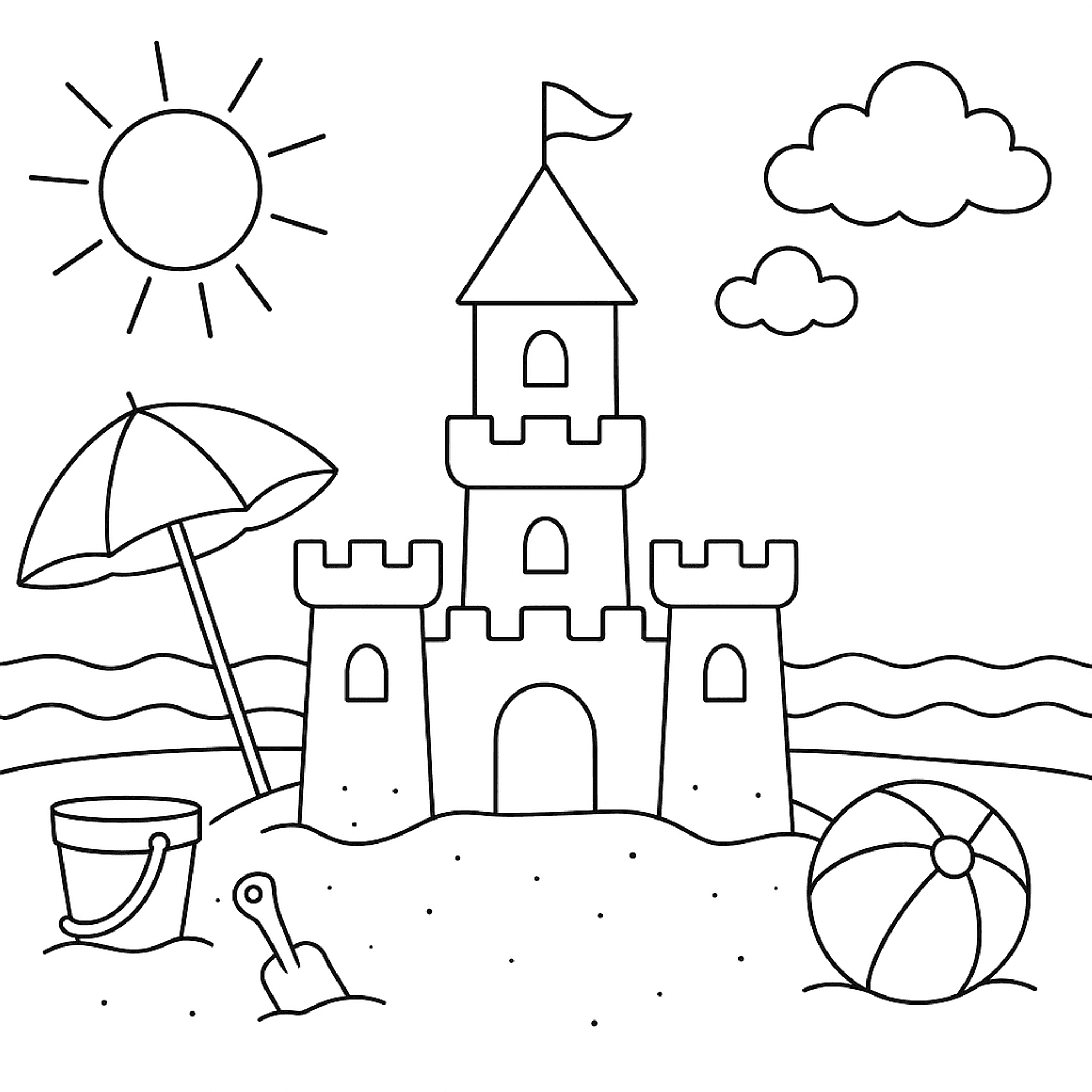 Zomer Strand Kleurplaat