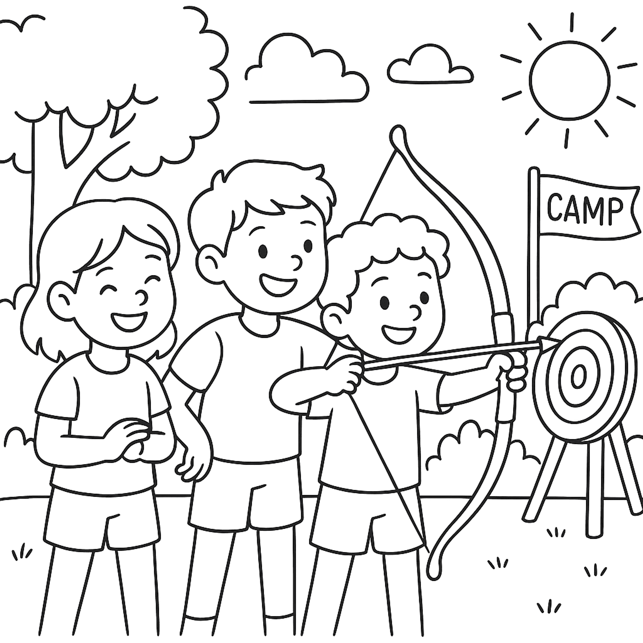 Summer Camp Kleurplaat