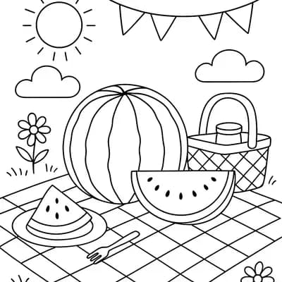 Zomer Picknick Kleurplaat