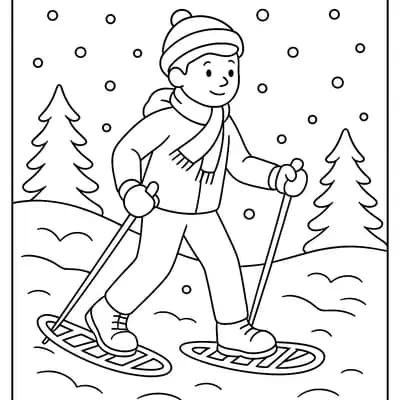 Sneeuwschoenwandelen Kleurplaat