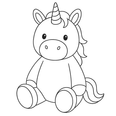 Stuffed Unicorn Soft Kleurplaat