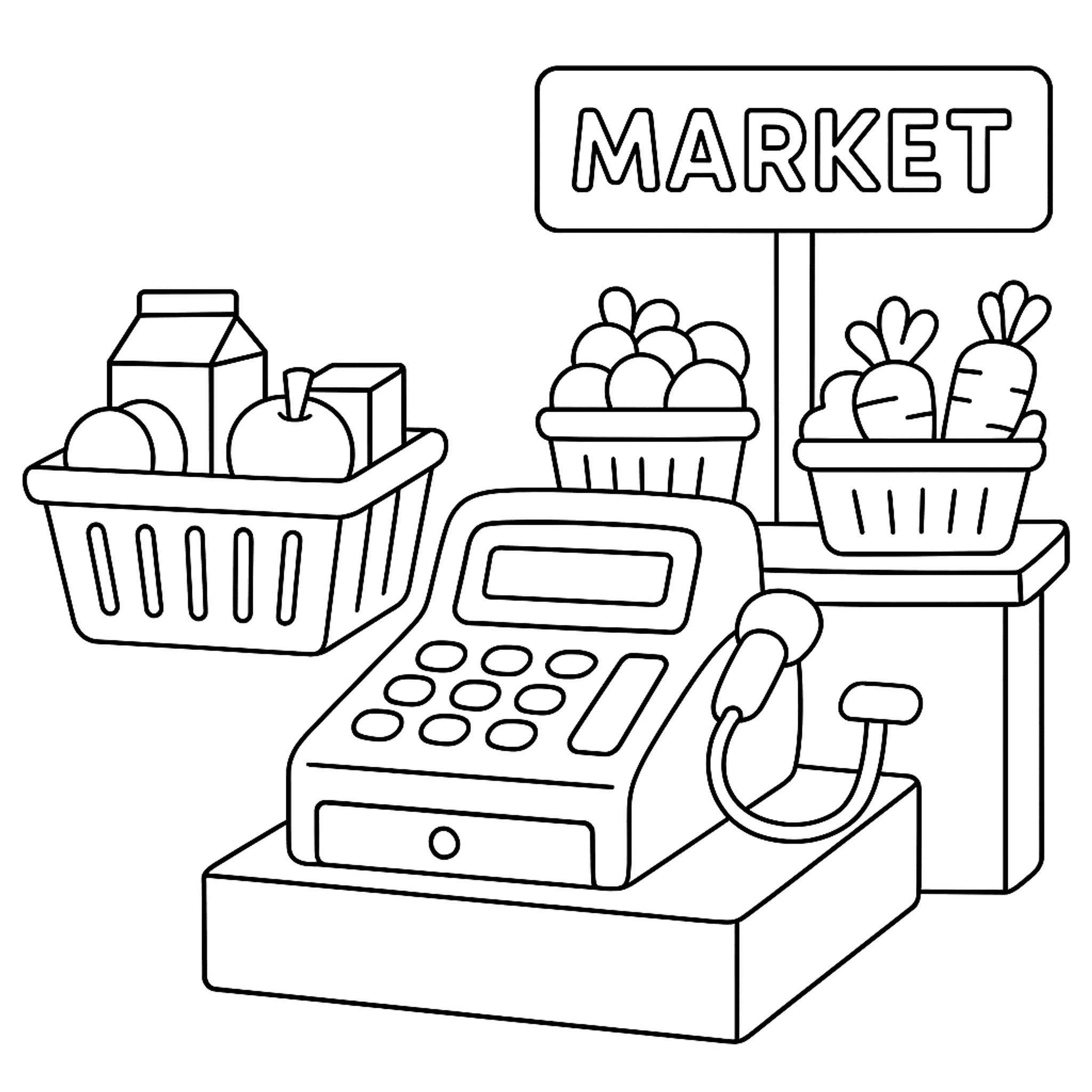 Toy Cash Register Kleurplaat