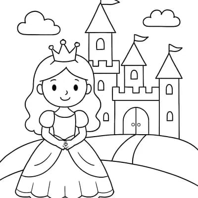 Toy Castle Princess Kleurplaat