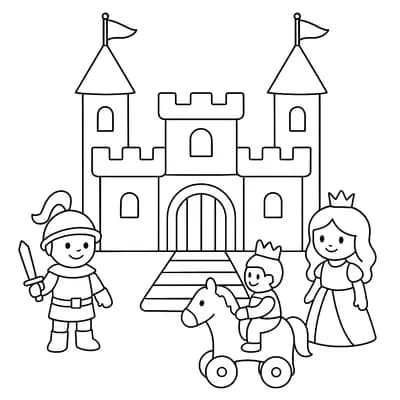 Speelgoedkasteel Kleurplaat