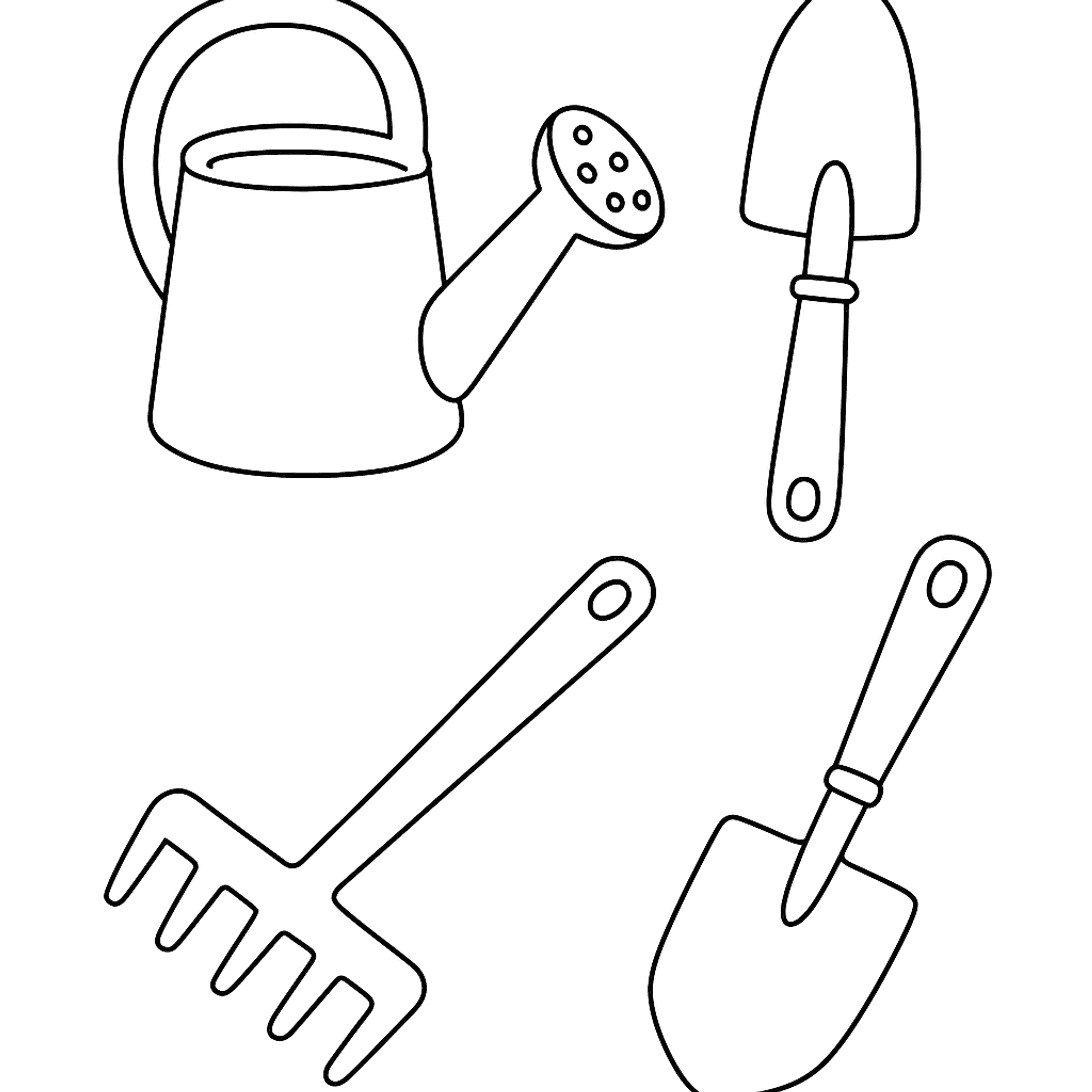 Toy Garden Tools Kleurplaat
