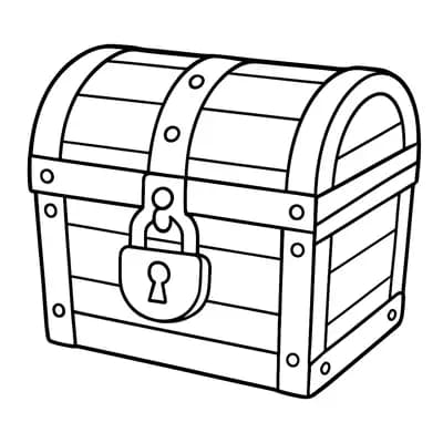 Toy Pirate Chest Kleurplaat