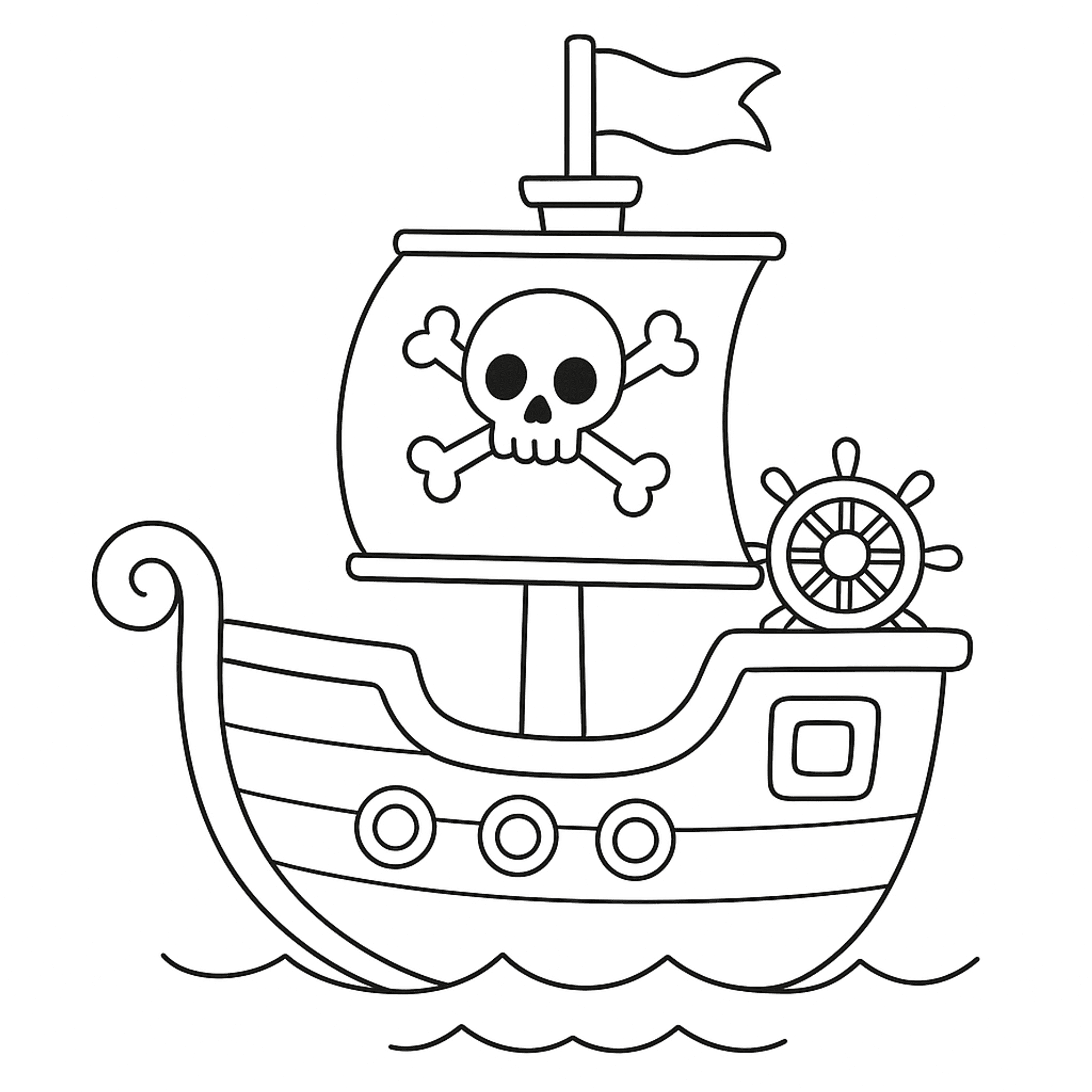 Speelgoed Piratenschip Kleurplaat