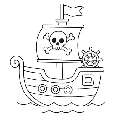 Speelgoed Piratenschip Kleurplaat