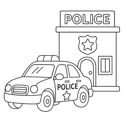 Toy Police Car Kleurplaat