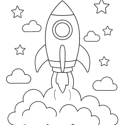 Toy Spaceship Rocket Kleurplaat
