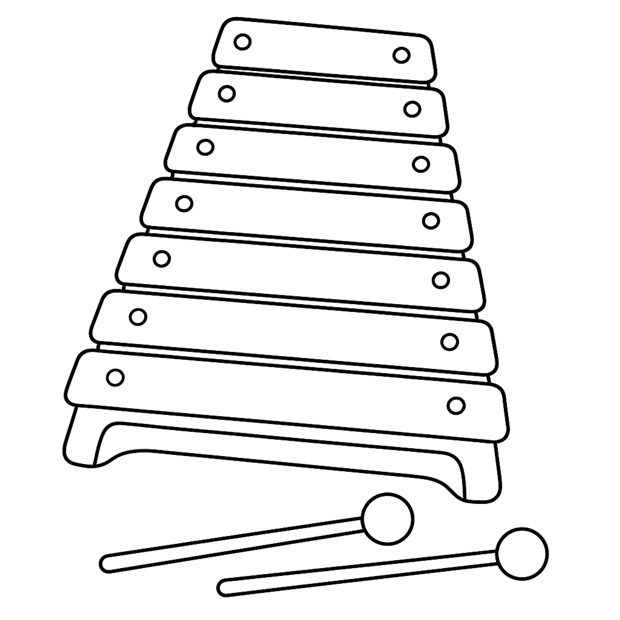 Toy Xylophone Rainbow Kleurplaat