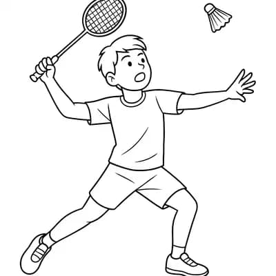Badmintonner Kleurplaat