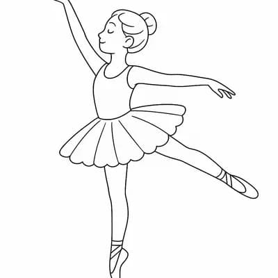 Ballerina Kleurplaat