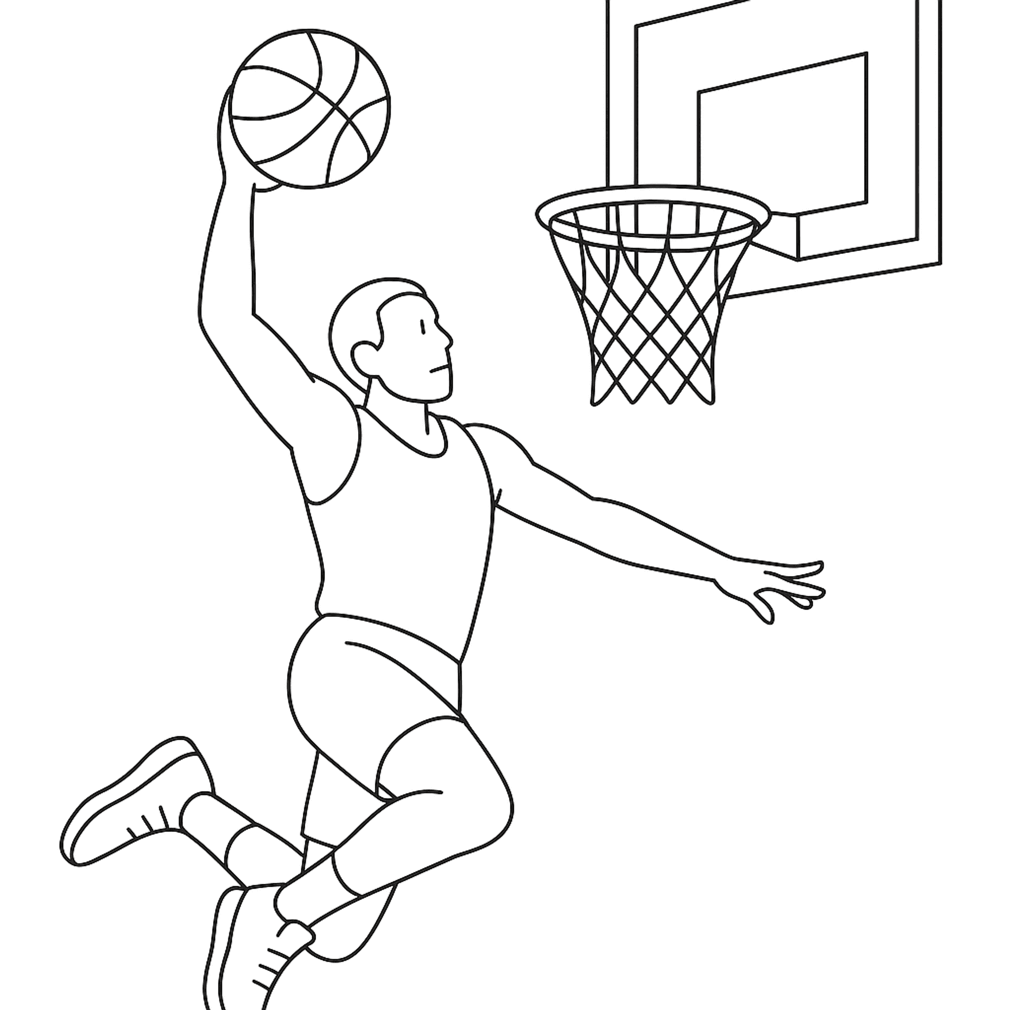 Basketballer Kleurplaat