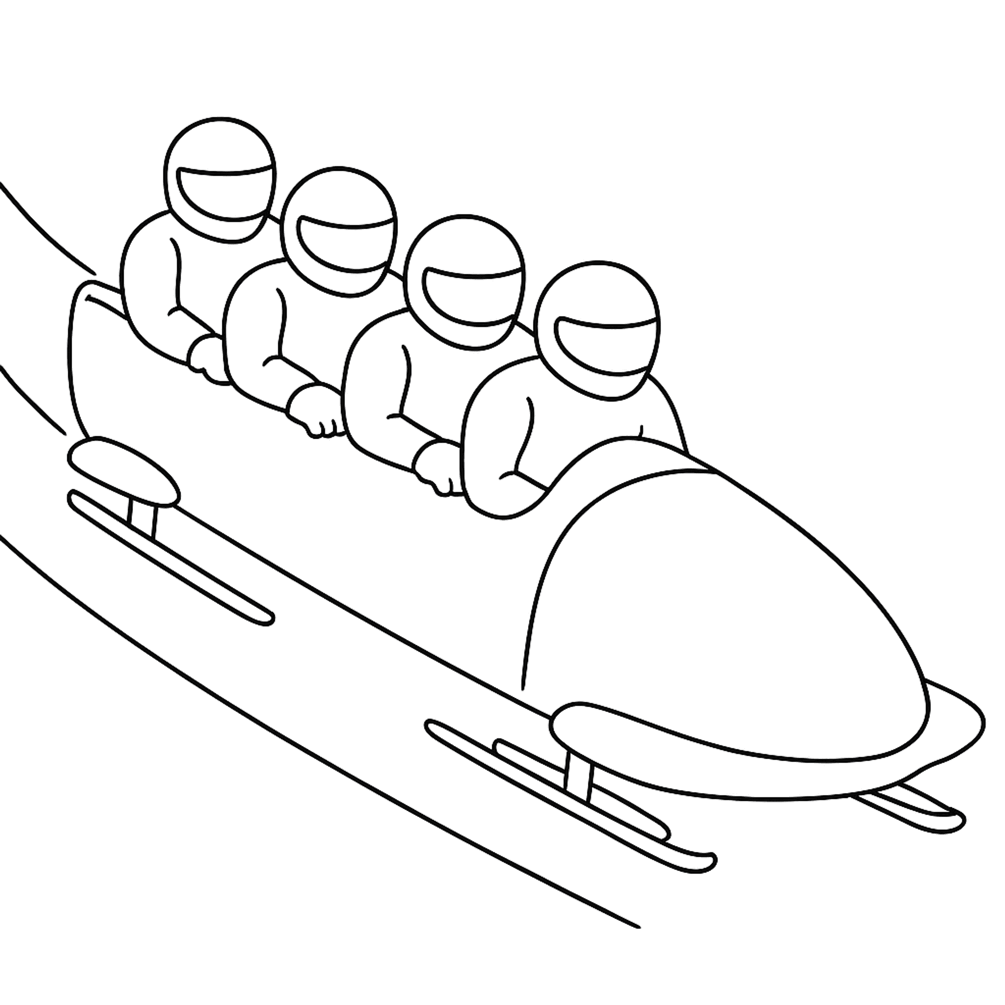 Bobsled Four Kleurplaat