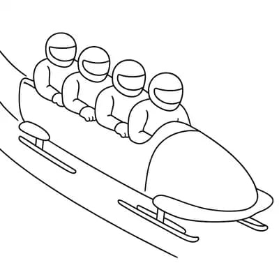 Bobsled Four Kleurplaat