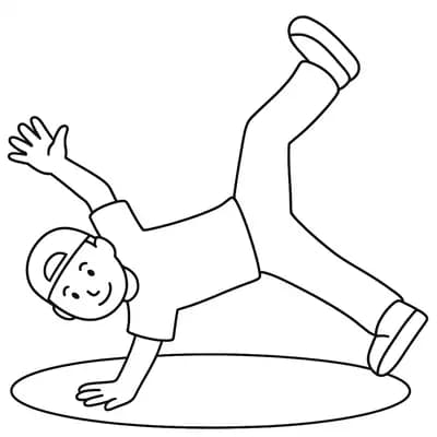 Break Dancing Kleurplaat