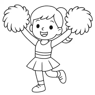 Cheerleader Kleurplaat