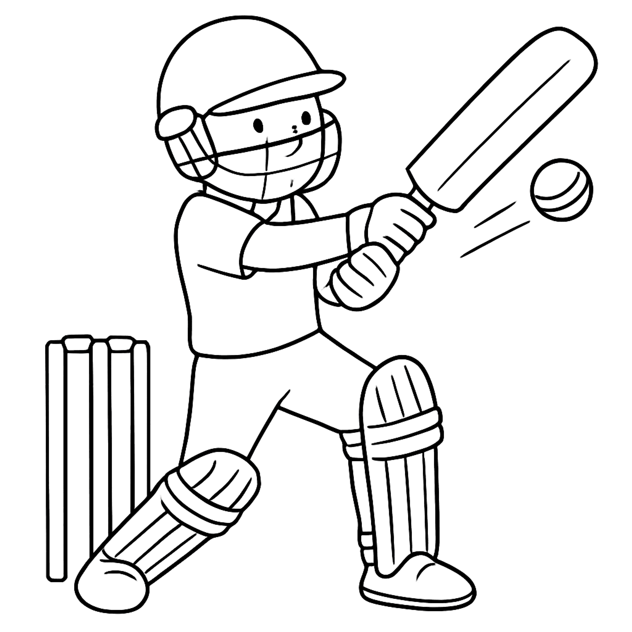 Cricketer Kleurplaat