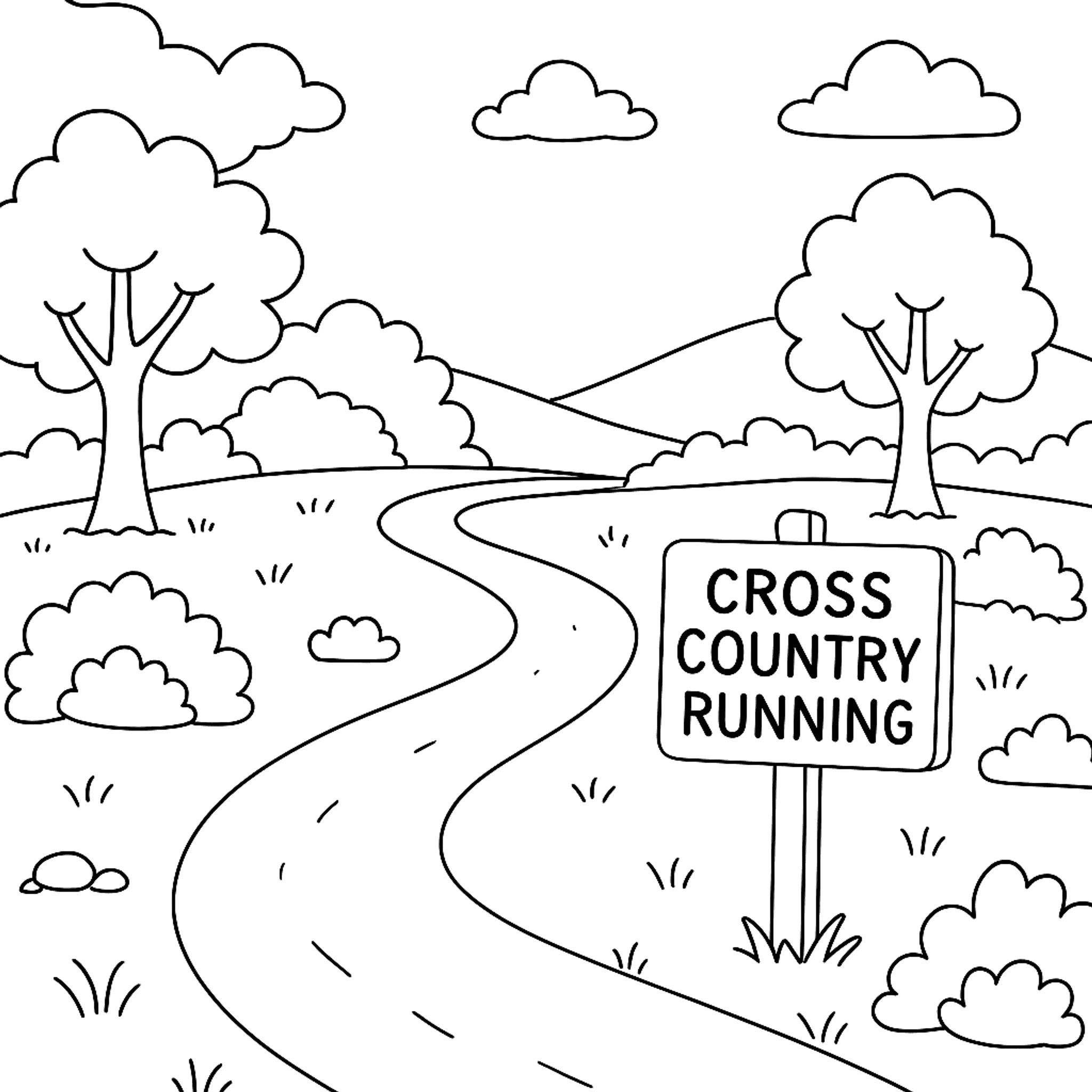 Cross Country Kleurplaat