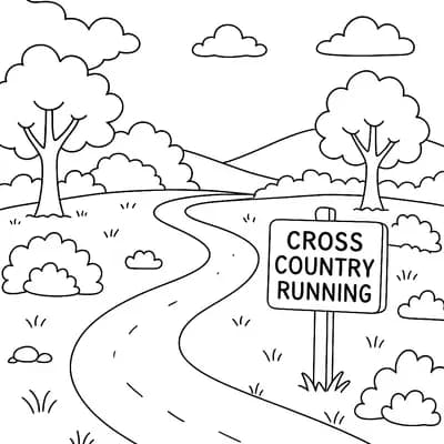 Cross Country Kleurplaat