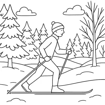Cross Country Kleurplaat