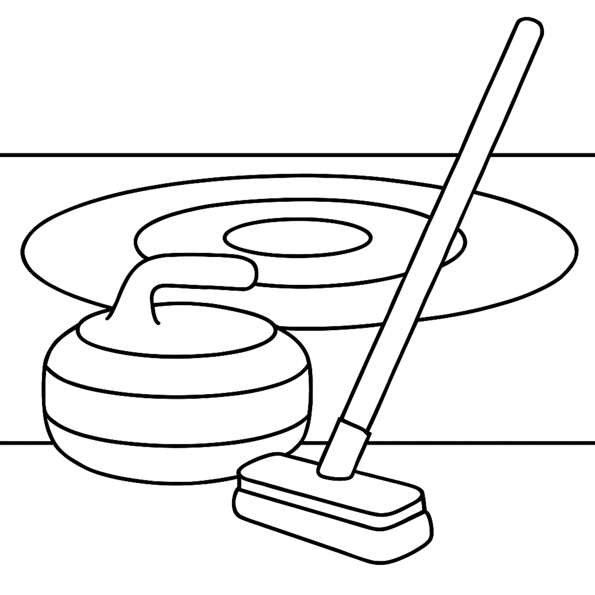 Curling Stone Kleurplaat