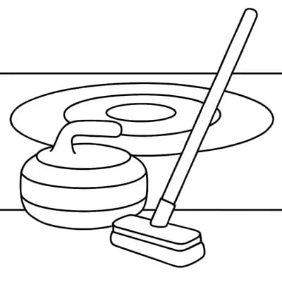 Curling Stone Kleurplaat