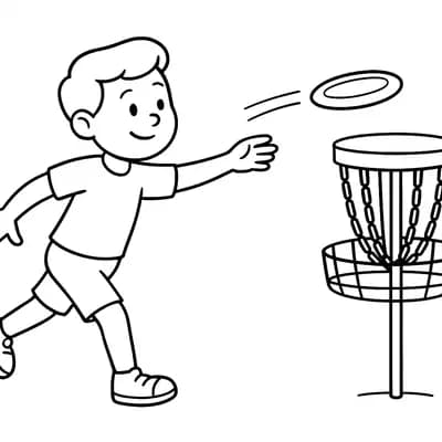 Disc Golf Kleurplaat