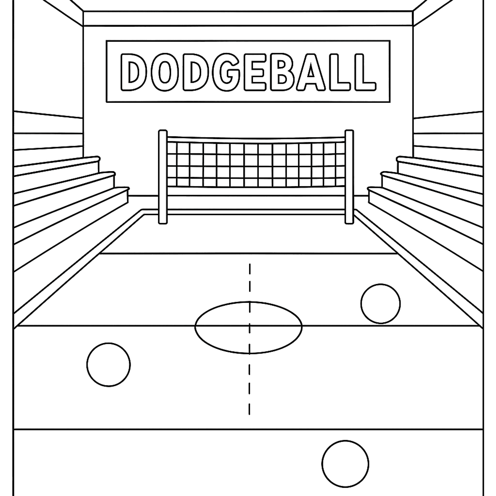 Dodgeball Game Kleurplaat