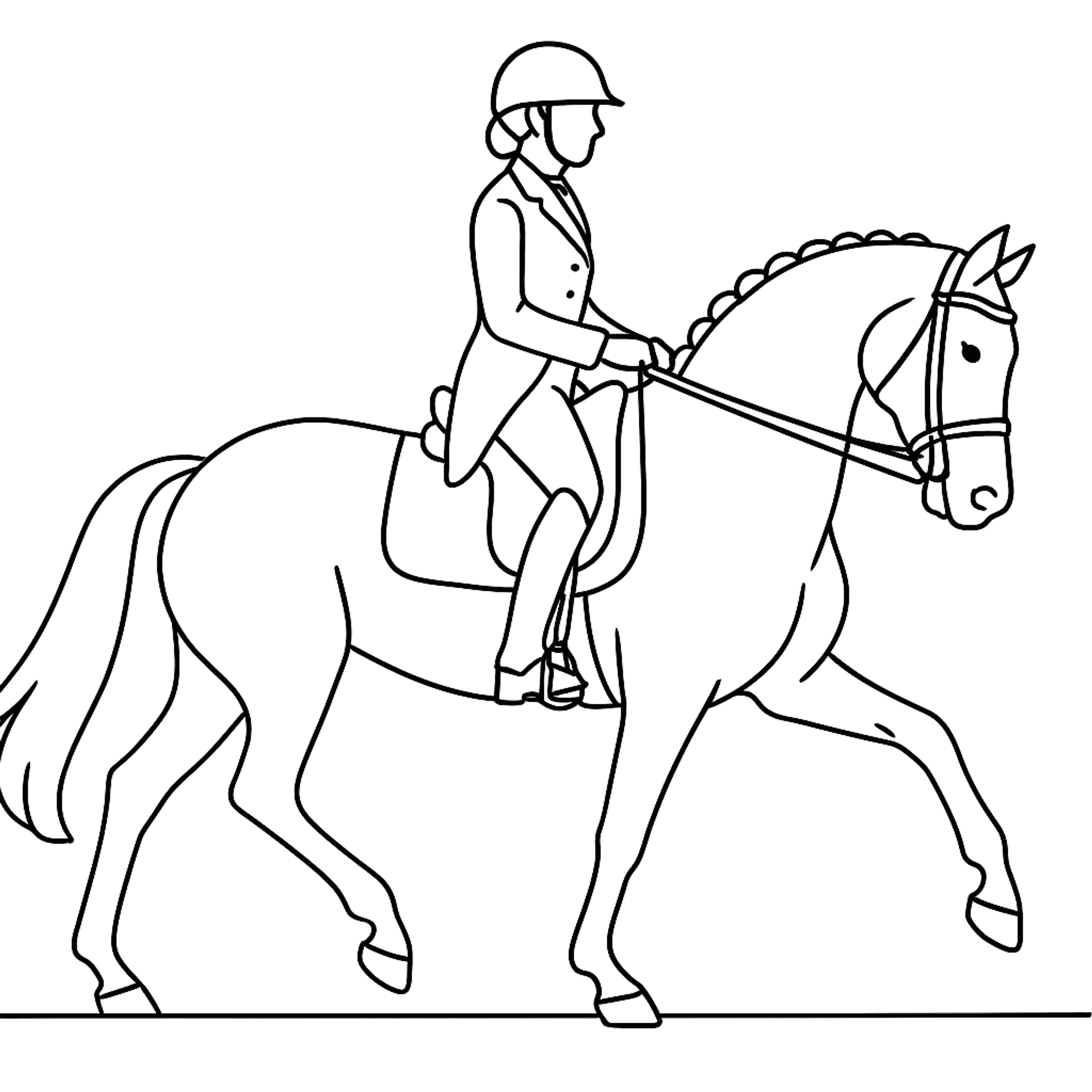 Equestrian Dressage Kleurplaat