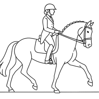 Equestrian Dressage Kleurplaat