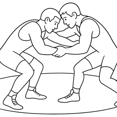 Freestyle Wrestling Kleurplaat