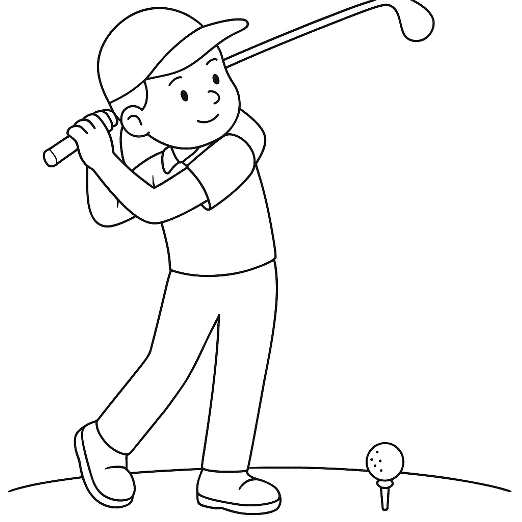 Golfer Kleurplaat
