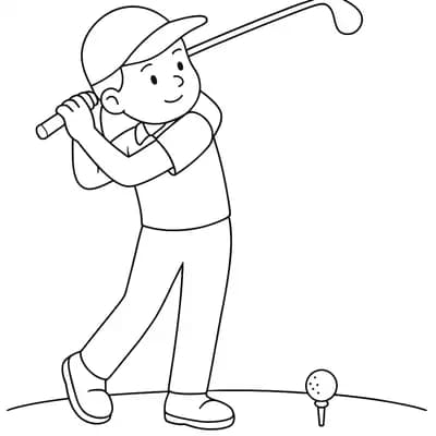 Golfer Kleurplaat