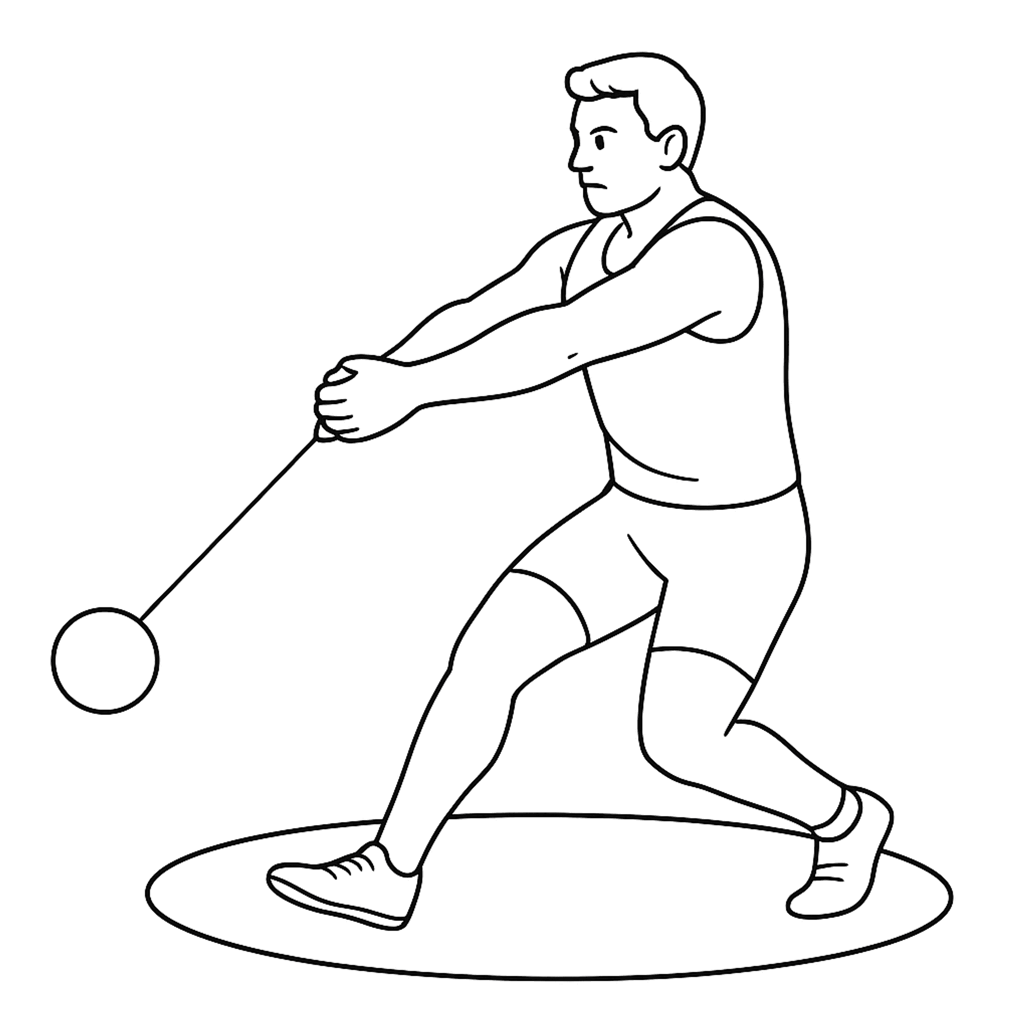 Hammer Throw Kleurplaat