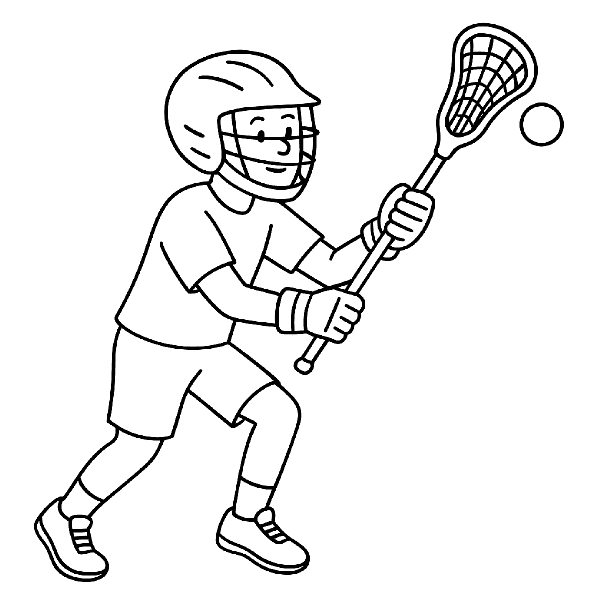 Lacrosse Player Kleurplaat