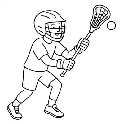 Lacrosse Player Kleurplaat