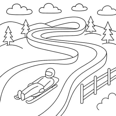 Luge Sled Kleurplaat