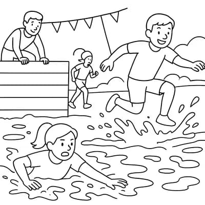 Obstacle Course Kleurplaat