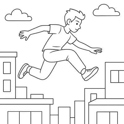 Parkour Kleurplaat