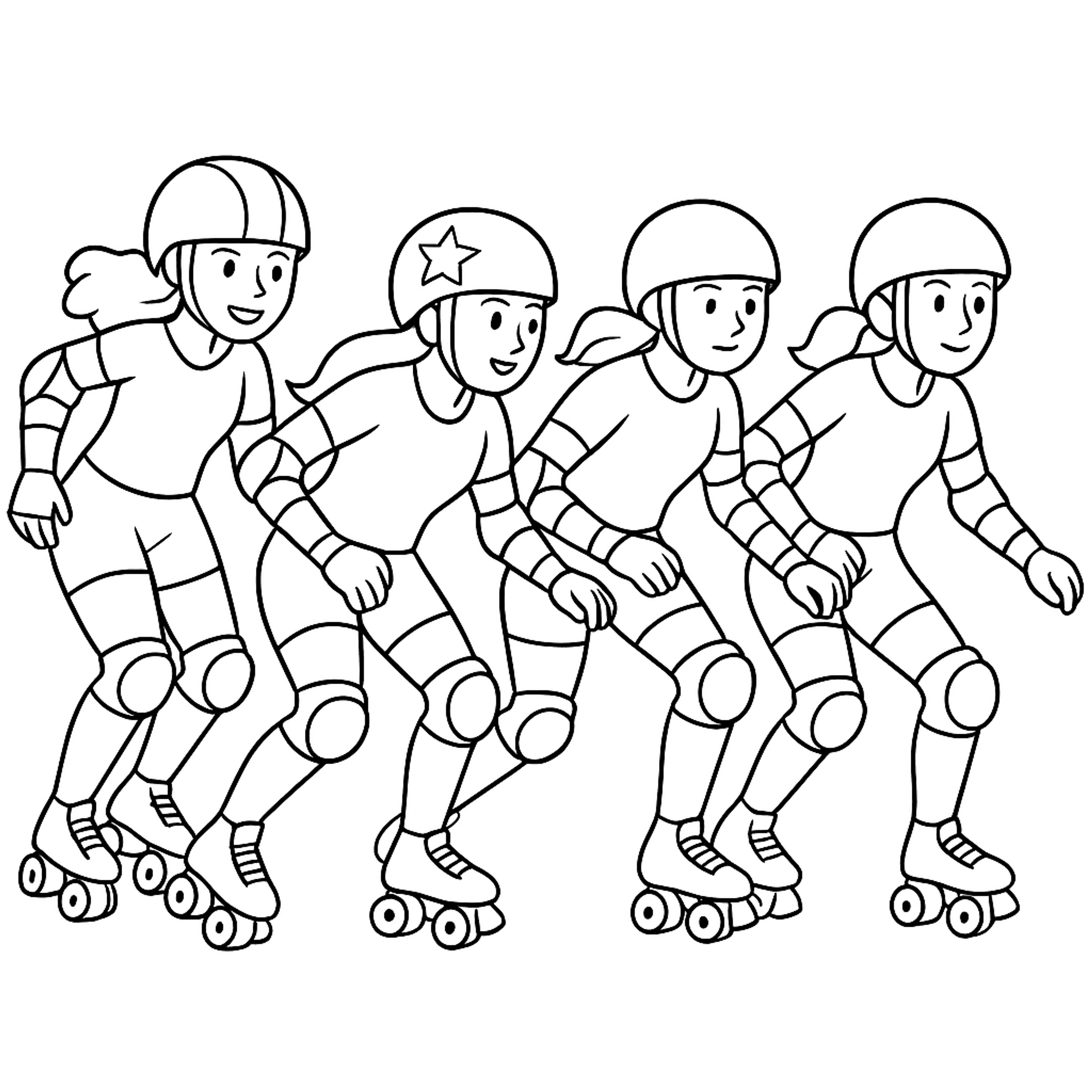 Roller Derby Kleurplaat