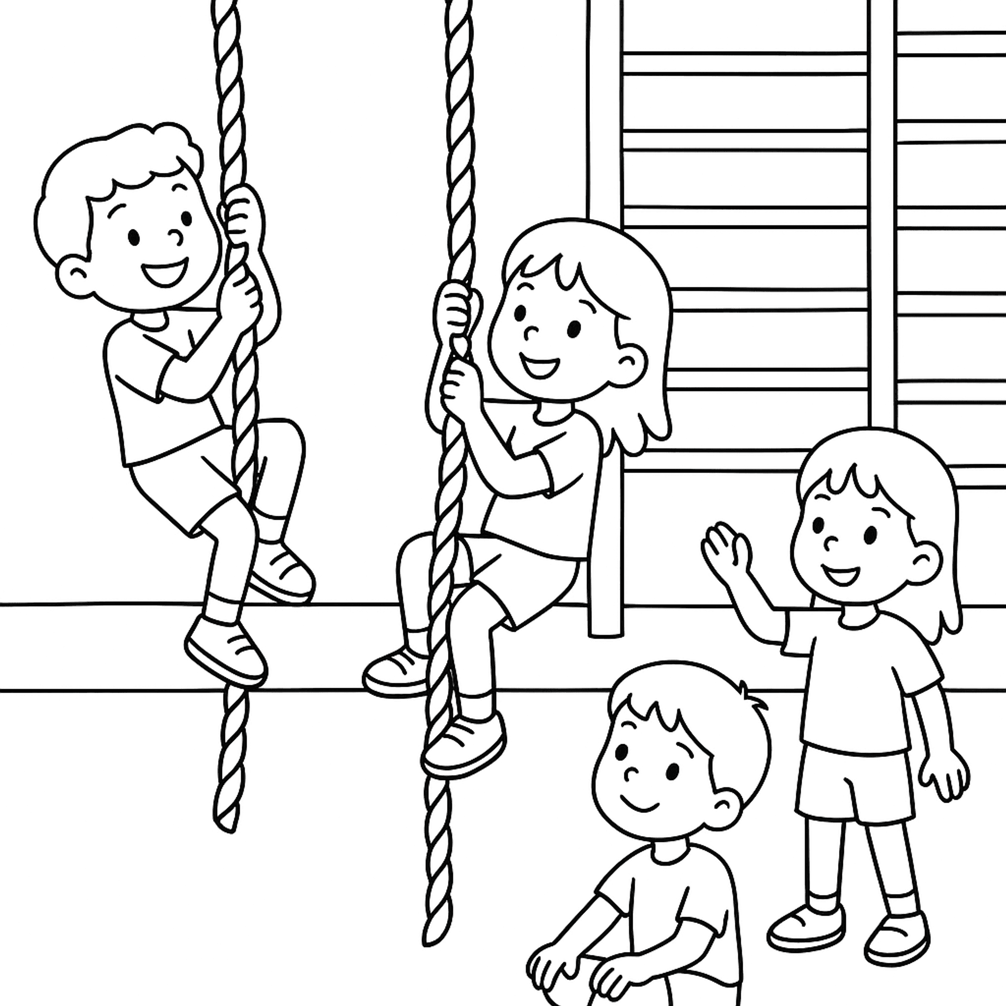 Rope Climbing Kleurplaat