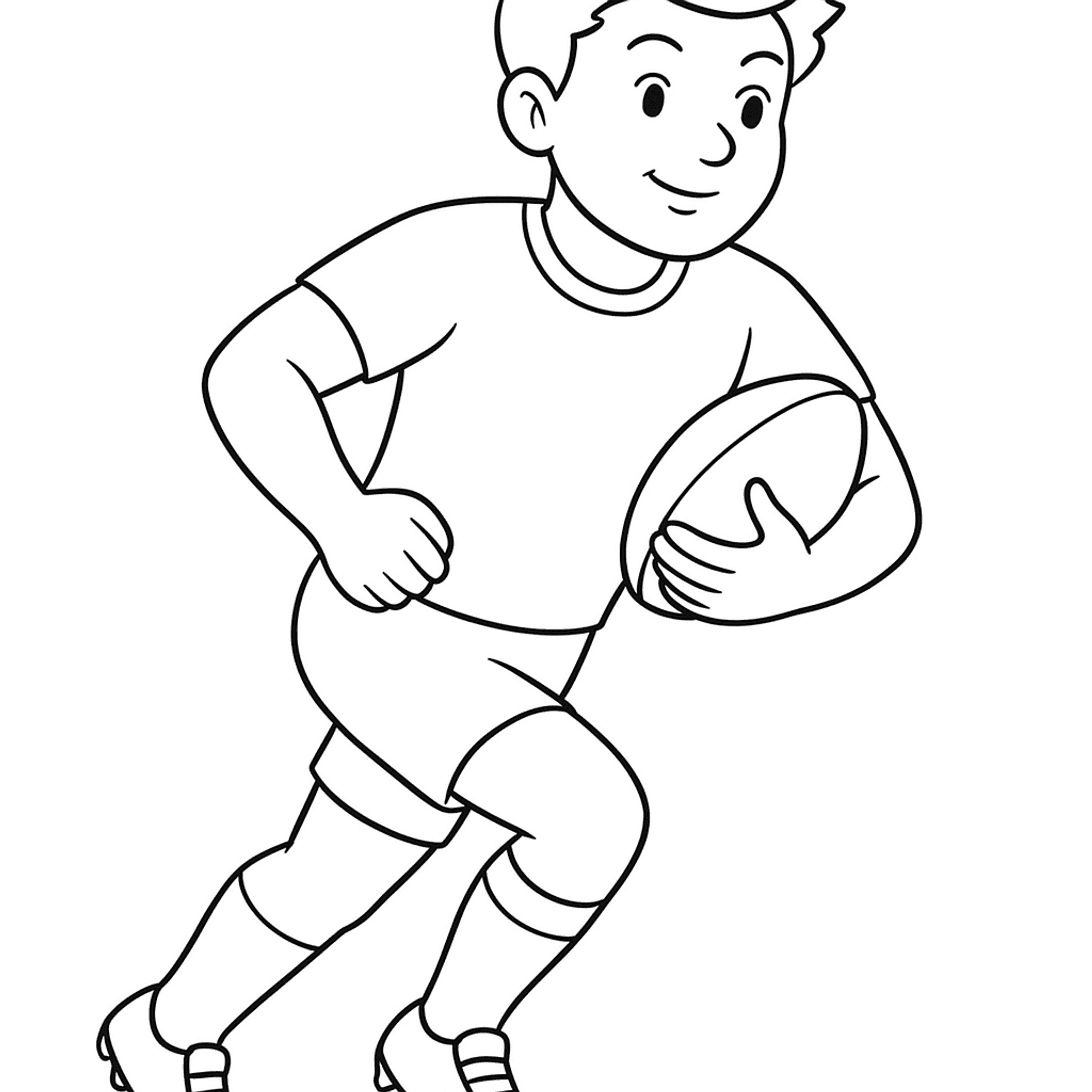 Rugbyspeler Kleurplaat